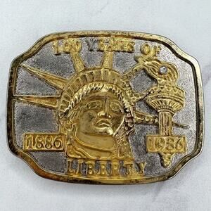 Vintage 1986 100 Years of Liberty America Belt Buckle